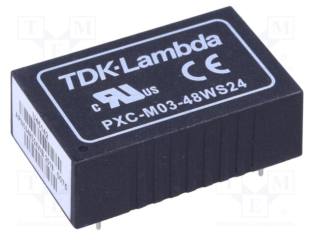 Converter: DC/DC; 3W; Uin: 18÷75V; 24VDC; Iout: 125mA; DIP24; 14g