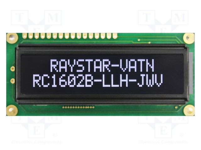 Display: LCD; alphanumeric; VA Negative; 16x2; 80x36x13.2mm; LED