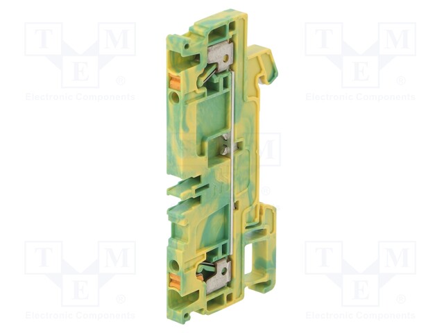 Splice terminal: rail; 2.5mm2; ways: 1; terminals: 2; yellow-green