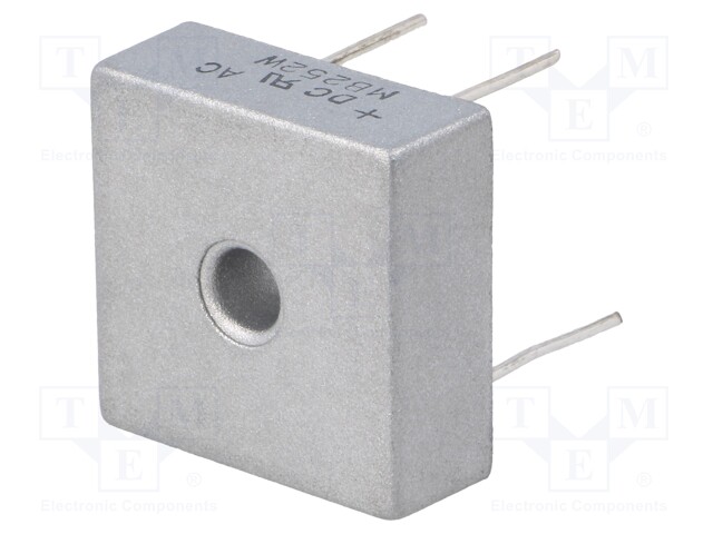 Single-phase bridge rectifier; Urmax: 200V; If: 25A; Ifsm: 400A