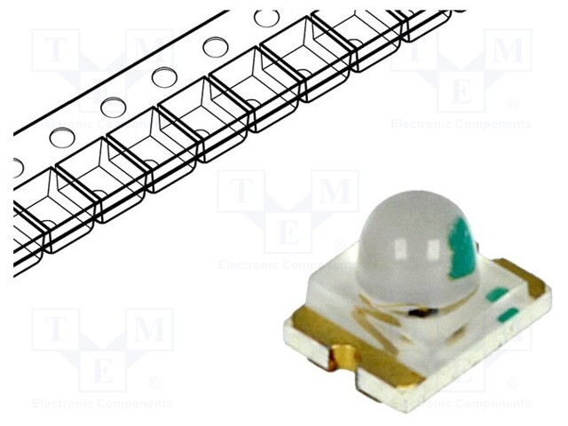 LED; SMD; 1210; red; 180÷850mcd; 3.2x2.4x2.4mm; 25°; 2÷2.4V; 20mA