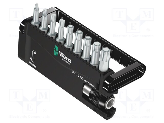 Screwdriver bits; Pcs: 10; Package: plastic case; 25mm; Torsion