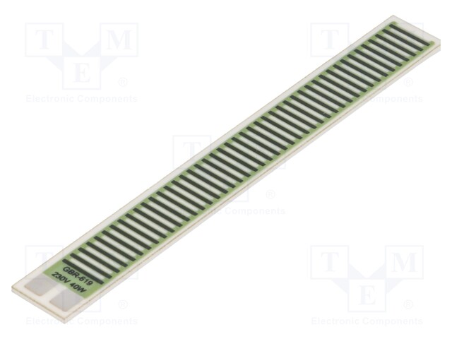 Resistor: thick film; heating; glued; 1322.5Ω; 40W; 76.2x9.53x1mm