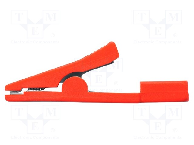 Crocodile clip; 3A; 70VDC; red; Grip capac: max.8mm; Mat: nickel