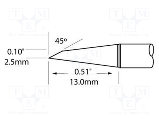 Tip; hoof; 2mm; 366°C; for soldering station