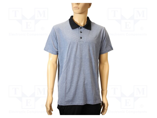Polo shirt; ESD; XL; IEC 61340; cotton,polyester,carbon fiber
