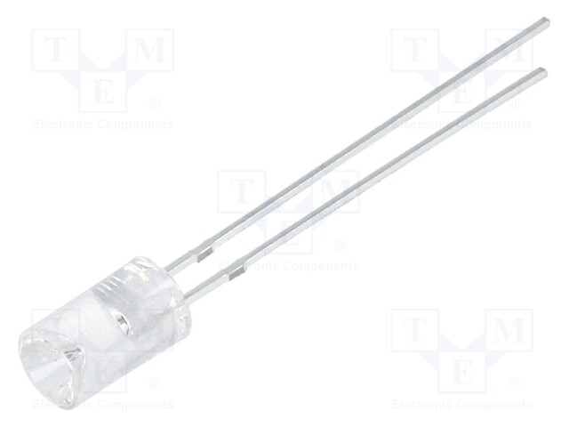 LED; 5mm; red; 150÷180mcd; 120°; Front: recessed