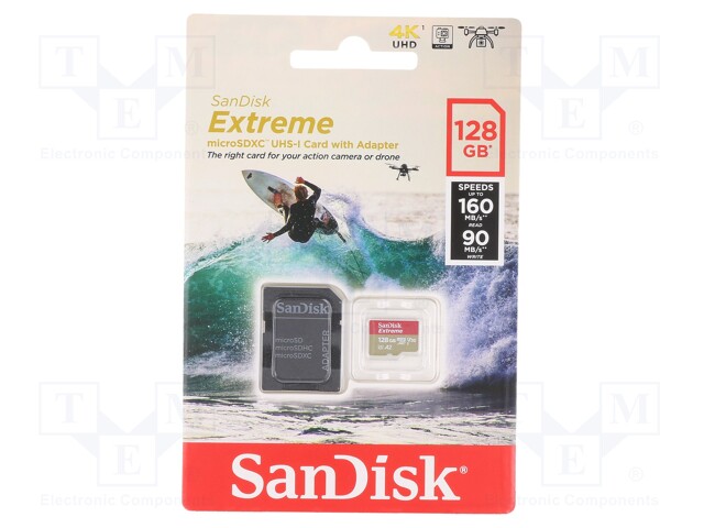 Memory card; Extreme; microSDXC; 128GB; Read: 160MB/s