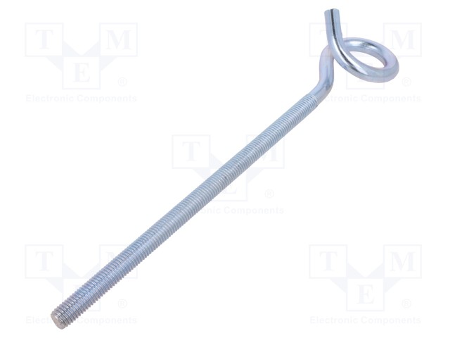Hook; ring; steel; zinc; Thread len: 220mm; Overall len: 300mm