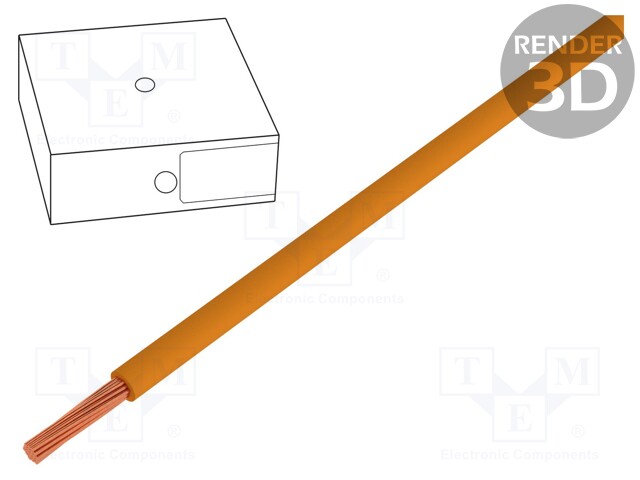 Wire; H05V-K; stranded; Cu; 0.5mm2; PVC; orange; 300V,500V; 250m