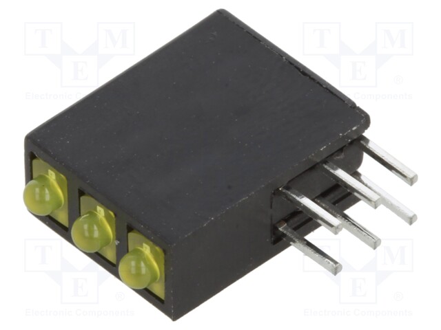 LED; yellow; 1.8mm; No.of diodes: 3; 20mA; Lens: diffused; 50°; 10mcd