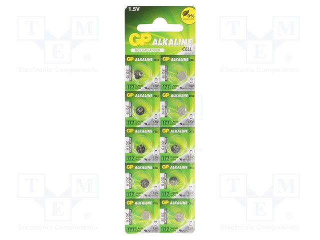 Battery: alkaline; 1.5V; R626,SR66,coin; Batt.no: 10; Ø6.8x2.6mm