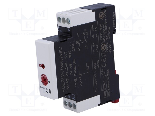 Timer; 0,05s÷10h; SPDT; 250VAC/5A; 24÷240VAC; 24÷48VDC; DIN; PIN: 5