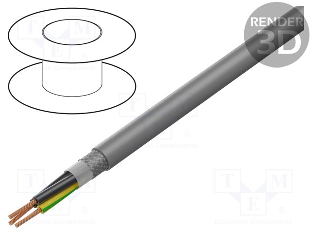 Wire; MEGAFLEX®500; 3G1,5mm2; unshielded; 300/500V; LSZH; Cu; grey