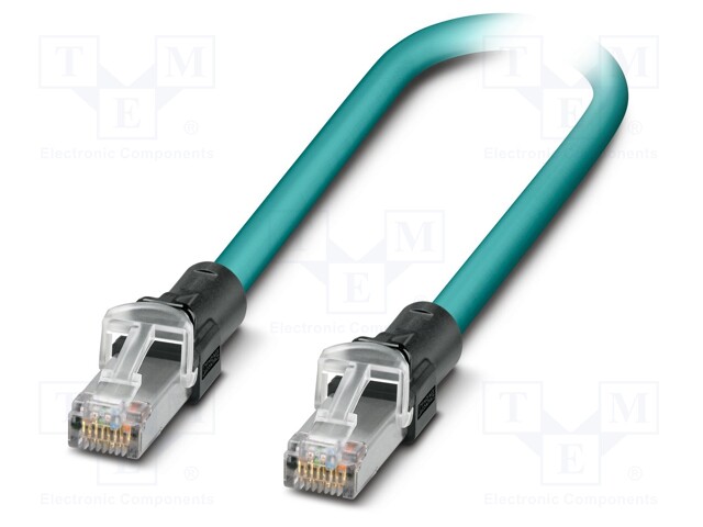 Patch cord; S/FTP; 6a; stranded; Cu; PUR; light blue; 0.5m; 26AWG