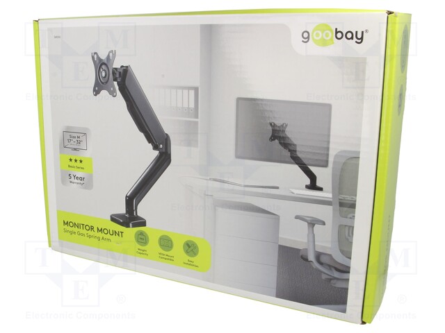 Monitor holder; 9kg; 17÷32"; Arm len: 340mm; for one monitor