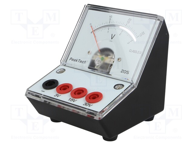 Table; VDC: 0÷3/15/30V; 2%; Display: analogue; 50Ω