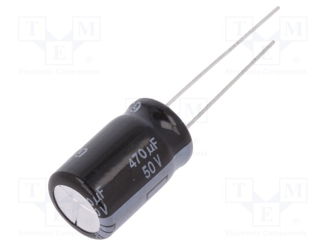 Capacitor: electrolytic; low impedance; THT; 470uF; 50VDC; ±20%