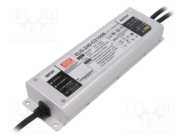 Power supply: switched-mode; LED; 241.5W; 57÷115VDC; 2100mA; IP67