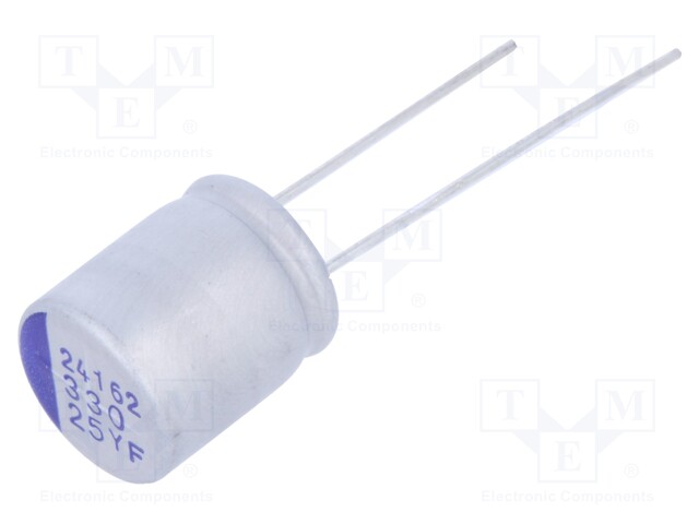 Capacitor: hybrid; THT; -55÷150°C; Body dim: Ø10x12mm; 330uF; 25VDC