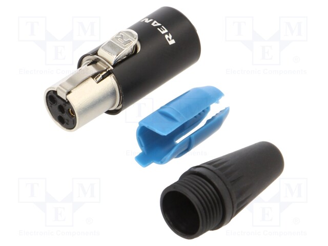 Connector: XLR mini; PIN: 4; female; Enclos.mat: zinc alloy; plug