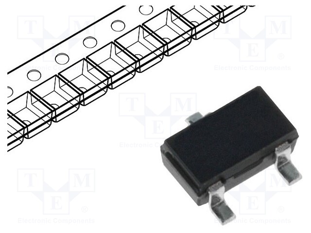 Transistor: NPN; bipolar; BRT; 50V; 0.1A; 230mW; SC59; R1: 47kΩ