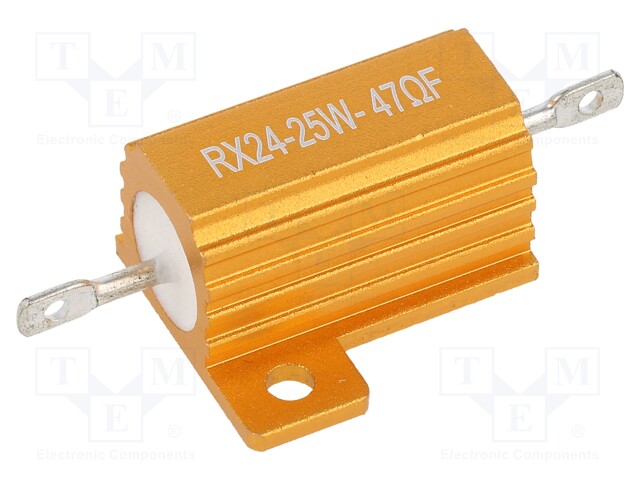 Resistor: wire-wound; with heatsink; 47Ω; 25W; ±1%; 50ppm/°C