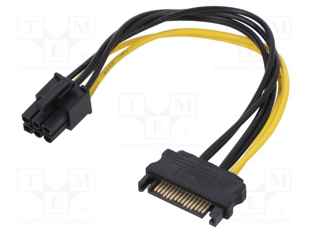 Cable: SATA; PCI-E 6pin,SATA 15pin plug; 0.15m