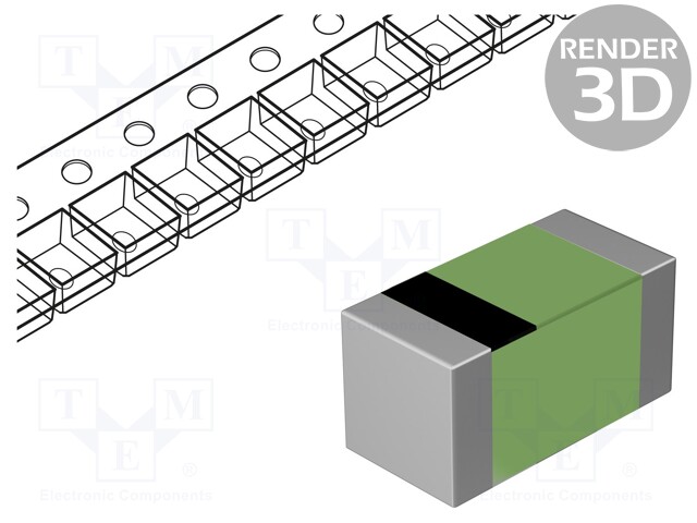 High Frequency Inductor, 3 nH, LQP03HQ_02 Series, 600 mA, 0201 [0603 Metric], Thin Film, 0.12 ohm