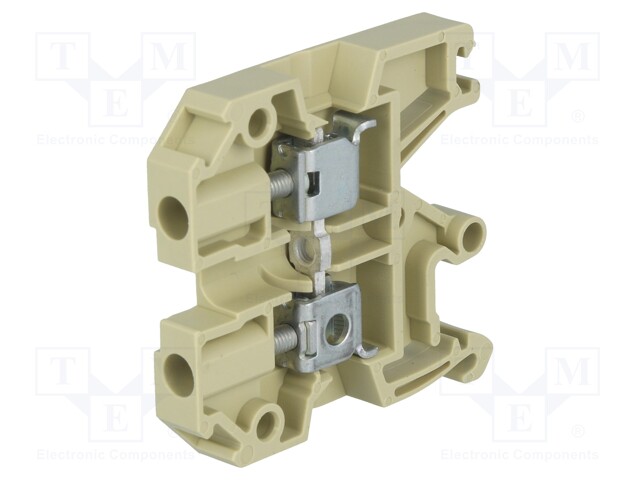 Splice terminal: rail; 4mm2; ways: 1; terminals: 2; beige; polyamide