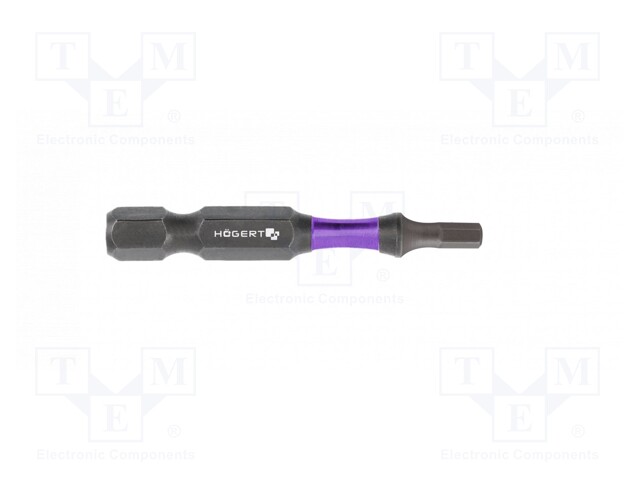 Screwdriver bit; hex key; HEX 6mm; Overall len: 50mm; 2pcs.