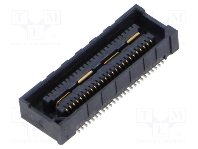 Mezzanine Connector, High-Speed Ground Plane, Receptacle, 0.635 mm, 2 Rows, 50 Contacts