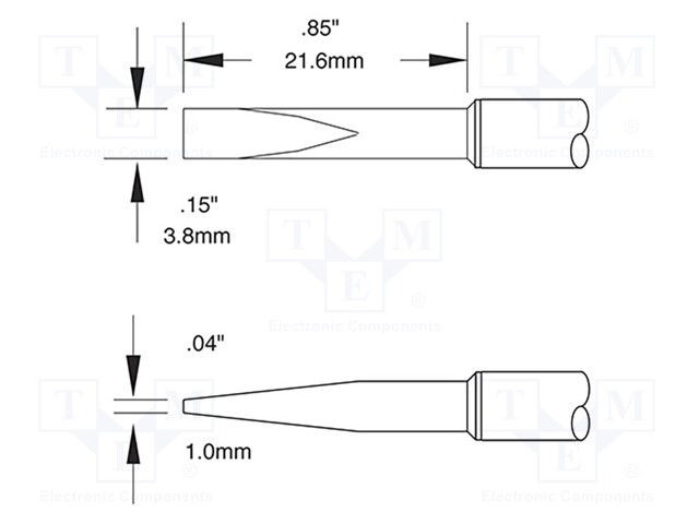 Tip; chisel; 3.8x22mm; 357°C; for soldering station