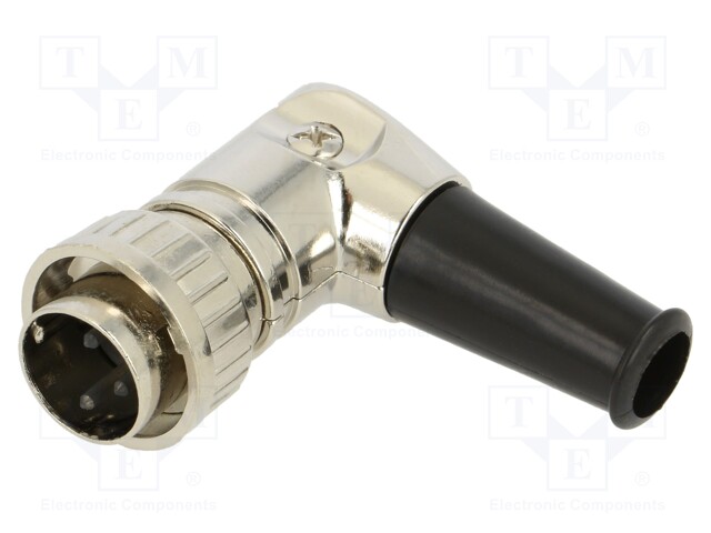 Plug; DIN; male; with strain relief; PIN: 3; angled 90°; for cable