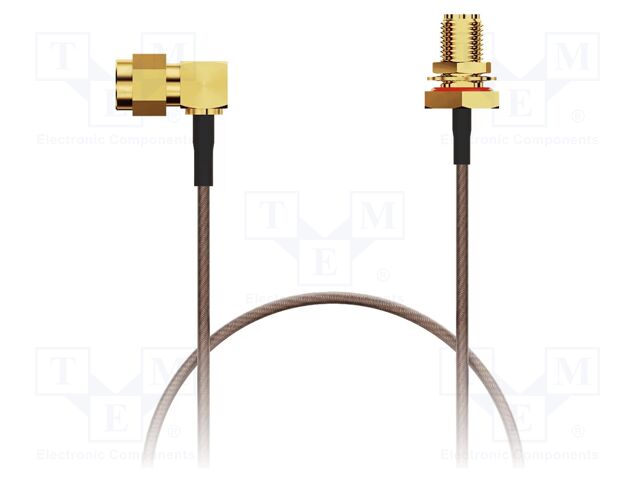 Cable; SMA male,SMA female; brown; -40÷125°C; 0÷3GHz; 100mm; 50Ω