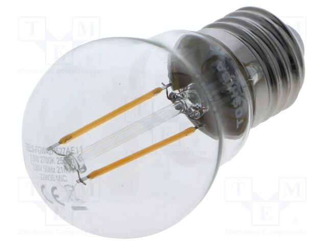 LED lamp; warm white; E27; 230VAC; 250lm; 2.5W; 270°; 2700K