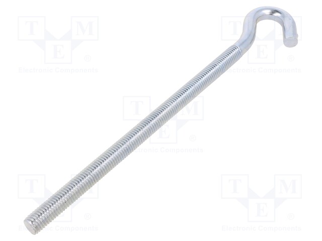 Hook; angular; steel; zinc; Thread len: 197mm; Overall len: 255mm