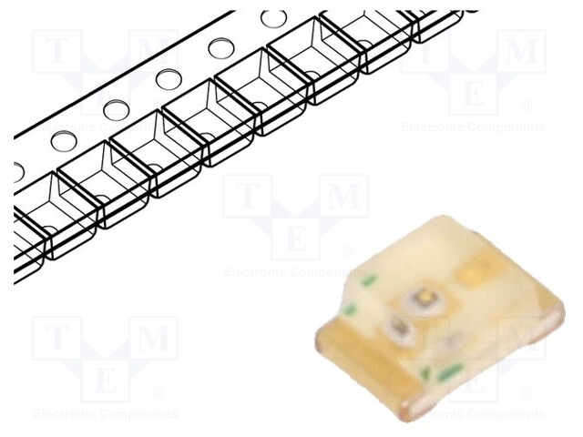 LED; SMD; 0805; red; 0.9÷2.5mcd; 2x1.25x0.8mm; 1.8V; 2mA; Front: flat