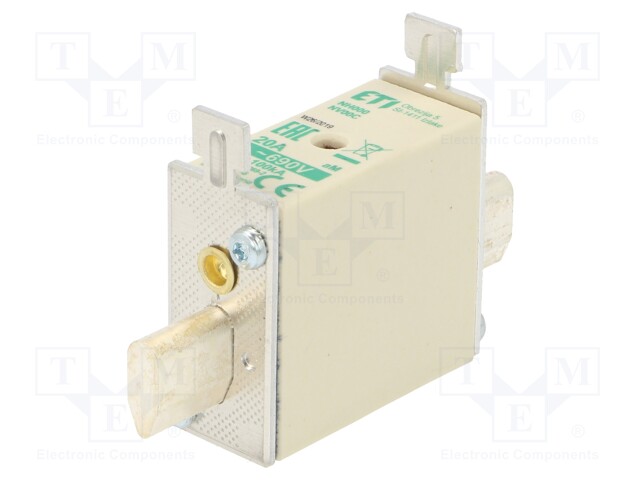Fuse: fuse; aM; 20A; 690VAC; ceramic,industrial; NH00C; WT-NH