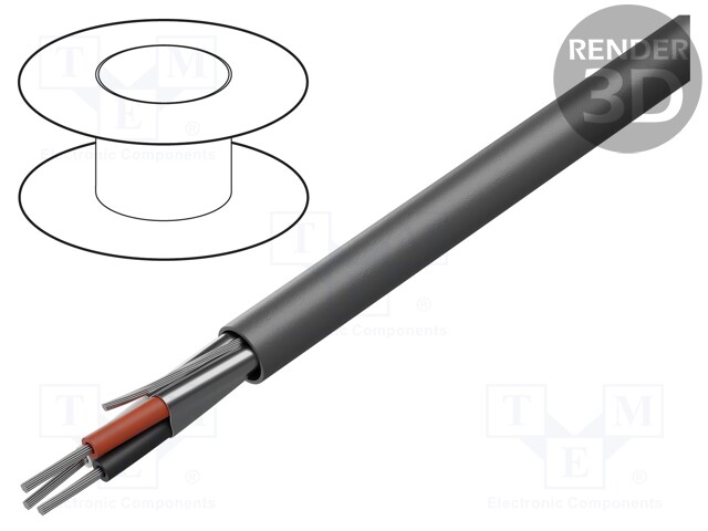 Wire; Alpha Essential C&C; 3x22AWG; shielded,Al-PET foil; PVC