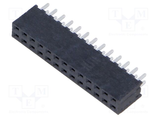Connector: pin strips; female; PIN: 26; 2mm; gold-plated; THT