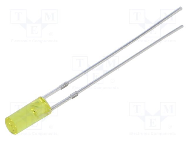 LED; 3mm; yellow; 150÷220mcd; 110°; Front: flat; 2.1÷2.6VDC; 78mW