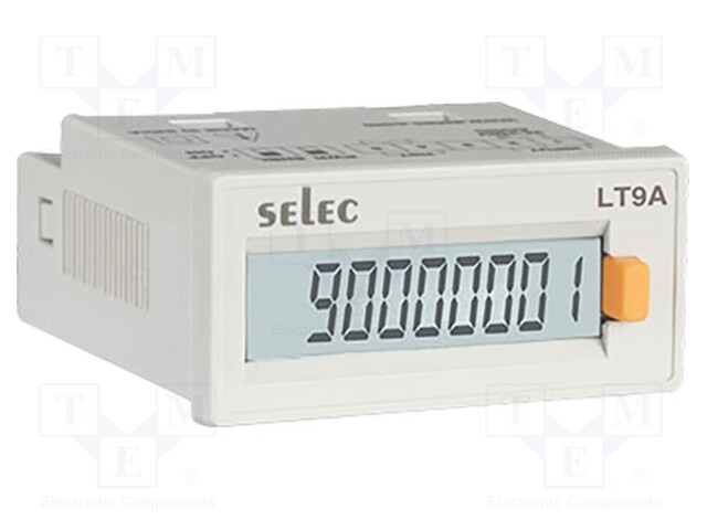 Meter: operating time counter; digital,mounting; on panel; 0.05%