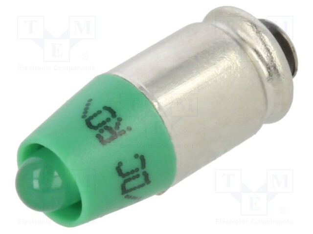 Indicator: LED; S5,7s,T1-3/4; green; plastic; 24VAC; 24VDC; 3mm
