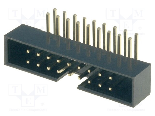 Socket; IDC; male; PIN: 18; angled 90°; THT; gold-plated; 2mm