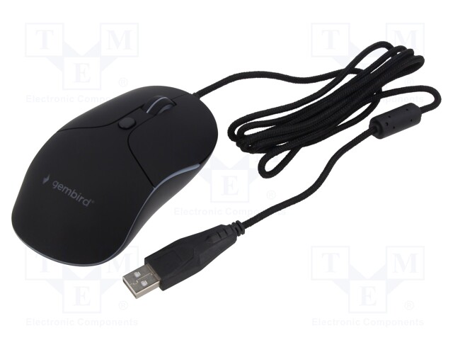 Optical mouse; black; USB A; wired; Features: DPI change button