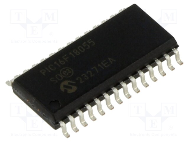 IC: PIC microcontroller; Memory: 14kB; SRAM: 1kB; EEPROM: 128B; SMD