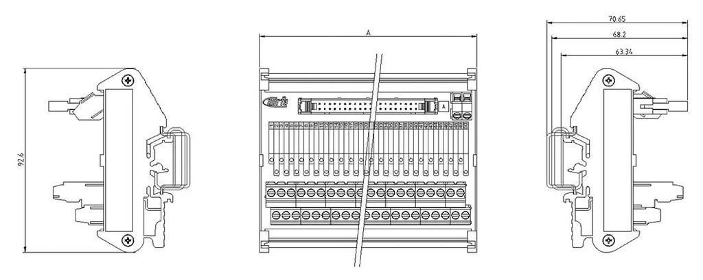 Transition module; Temp: -20÷60°C; W: 52.5mm; D: 70.6mm; H: 92.6mm