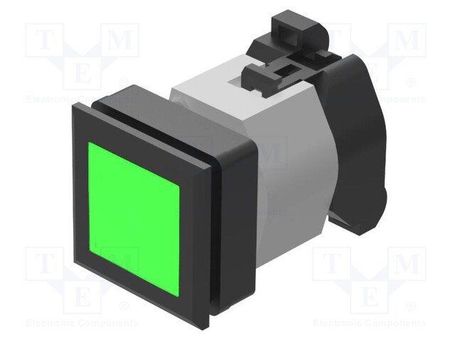 Switch: push-button; 30mm; Stabl.pos: 1; green; IP65; square,flat