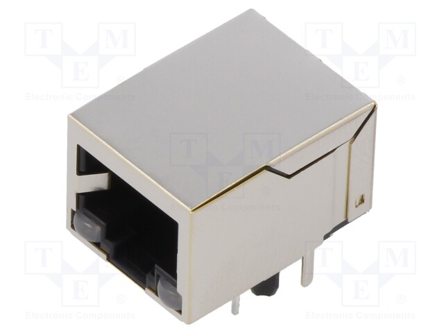Socket; RJ45; PIN: 8; shielded,with LED; Layout: 8p8c; THT